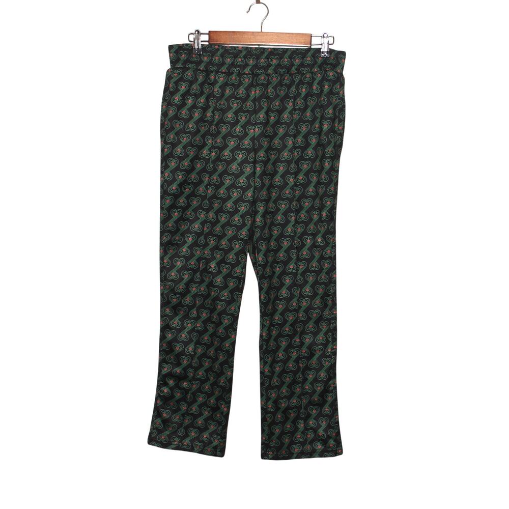 Juicy Couture Black Label Palm Mod Heart Cropped Track Pants Size Medium